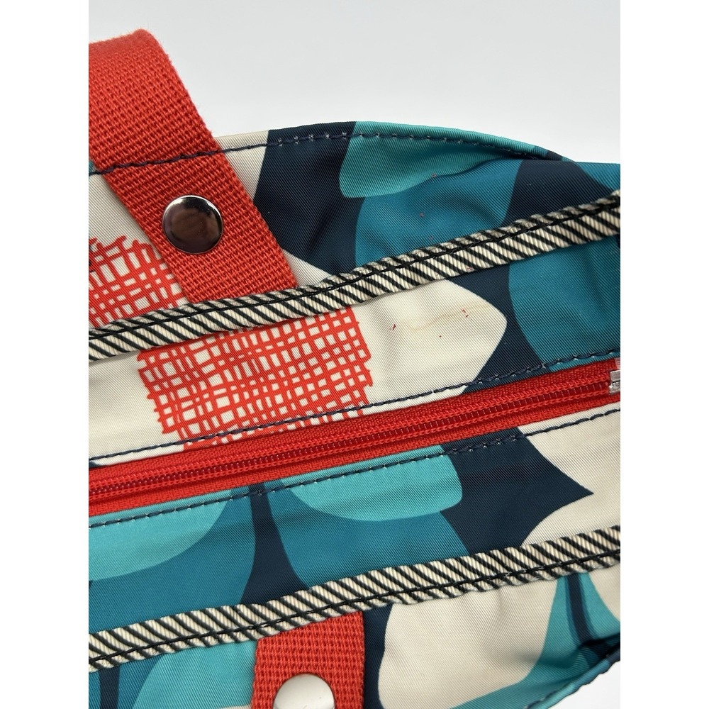 Fossil Keyper Floral Top Zip Shopper‎ Tote Handbag Blue Red Multicolor Purse - Picture 3 of 12